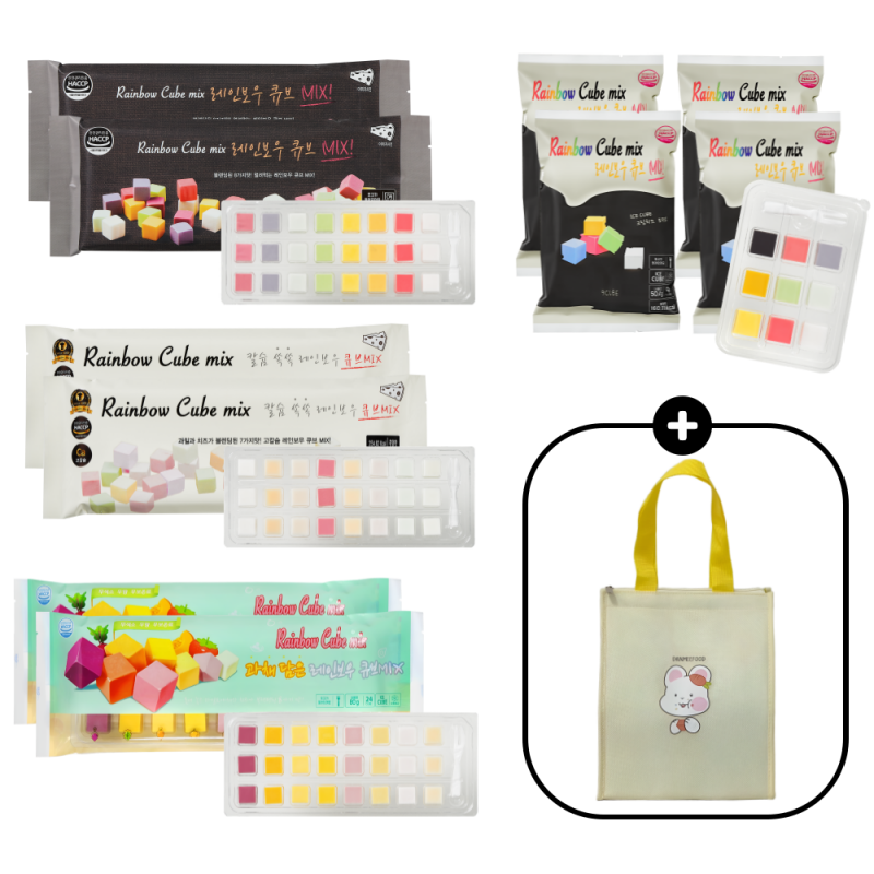 강원더몰,[라이브특가]레인보우 과일큐브MIX 종합 4종 10팩set(블랙2,칼슘2,과채2,9구4/보냉가방증정)